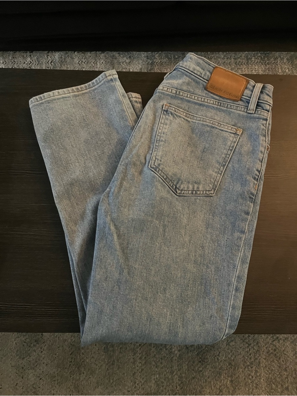 Aritzia’s Denim Forum High-Rise Light Blue Straight Jeans (30x28)